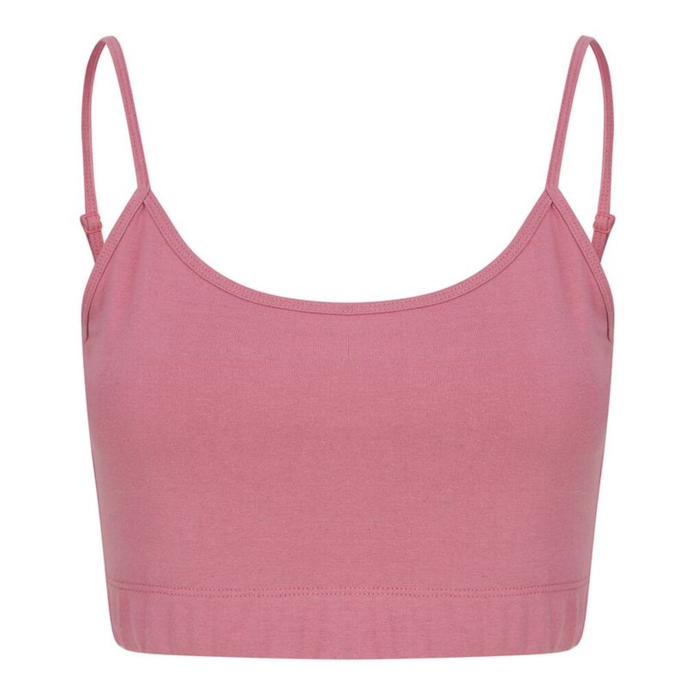 Skinni Fit Womens/Ladies Fashion Sustainable Adjustable Strap Crop Top / Dusky P